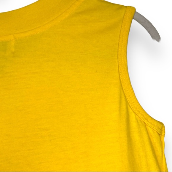 Vintage 90s SML Sport Yellow Tank Top Women’s Large Cotton Blend Activewear - Picture 15 of 17